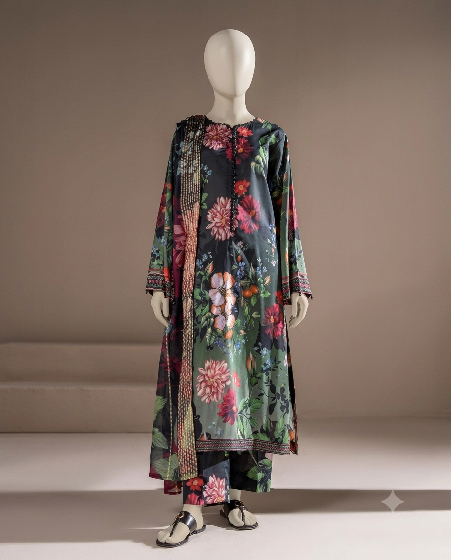 Al Ravaan - Popinn By Gul Jee Printed Lawn - A11