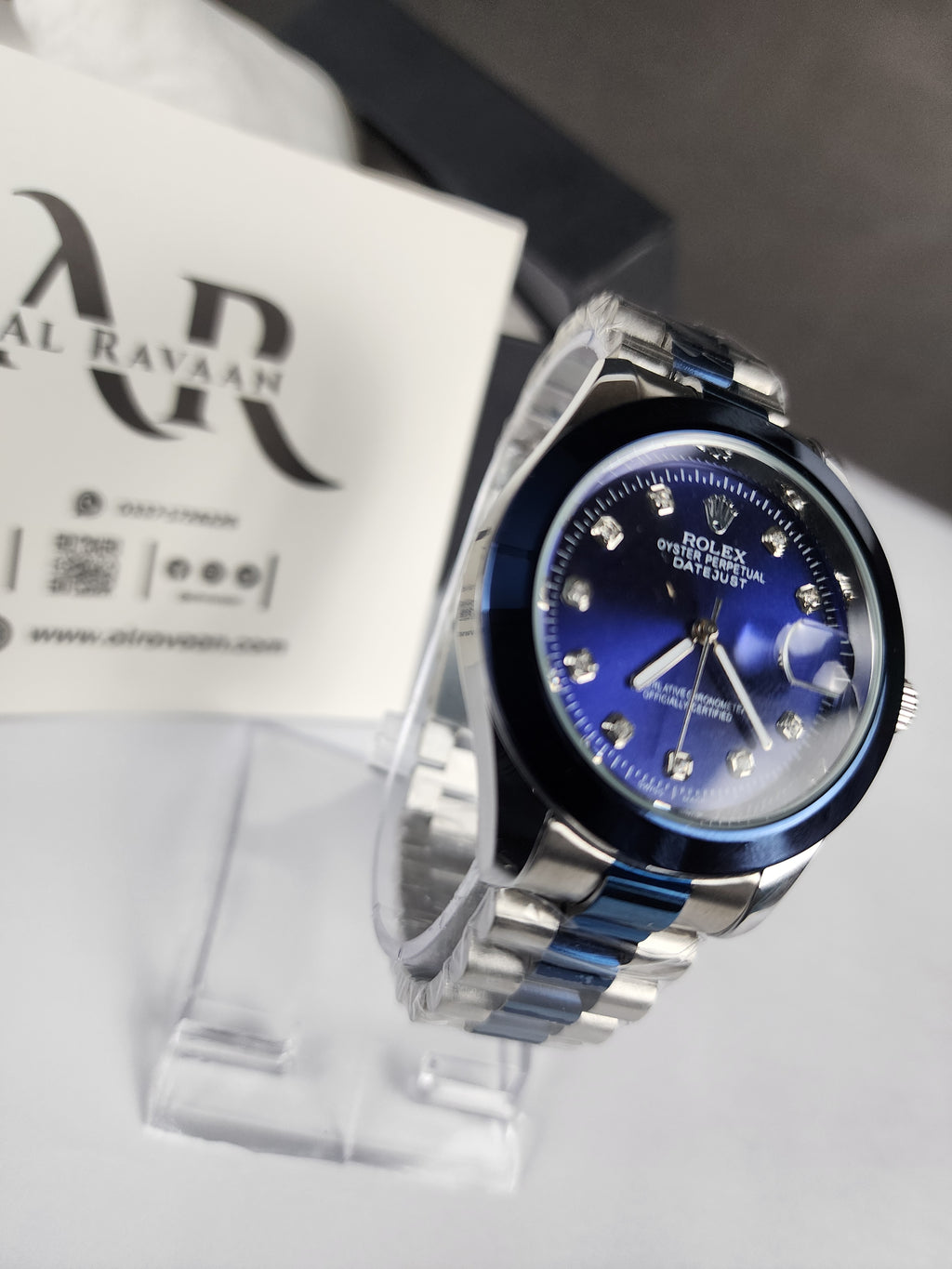 Rolex Luxury Watch Two Tone - Stone - Blue Dial