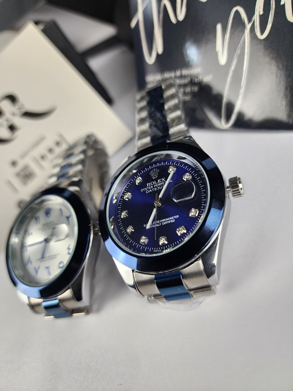 Rolex Luxury Watch Two Tone - Stone - Blue Dial