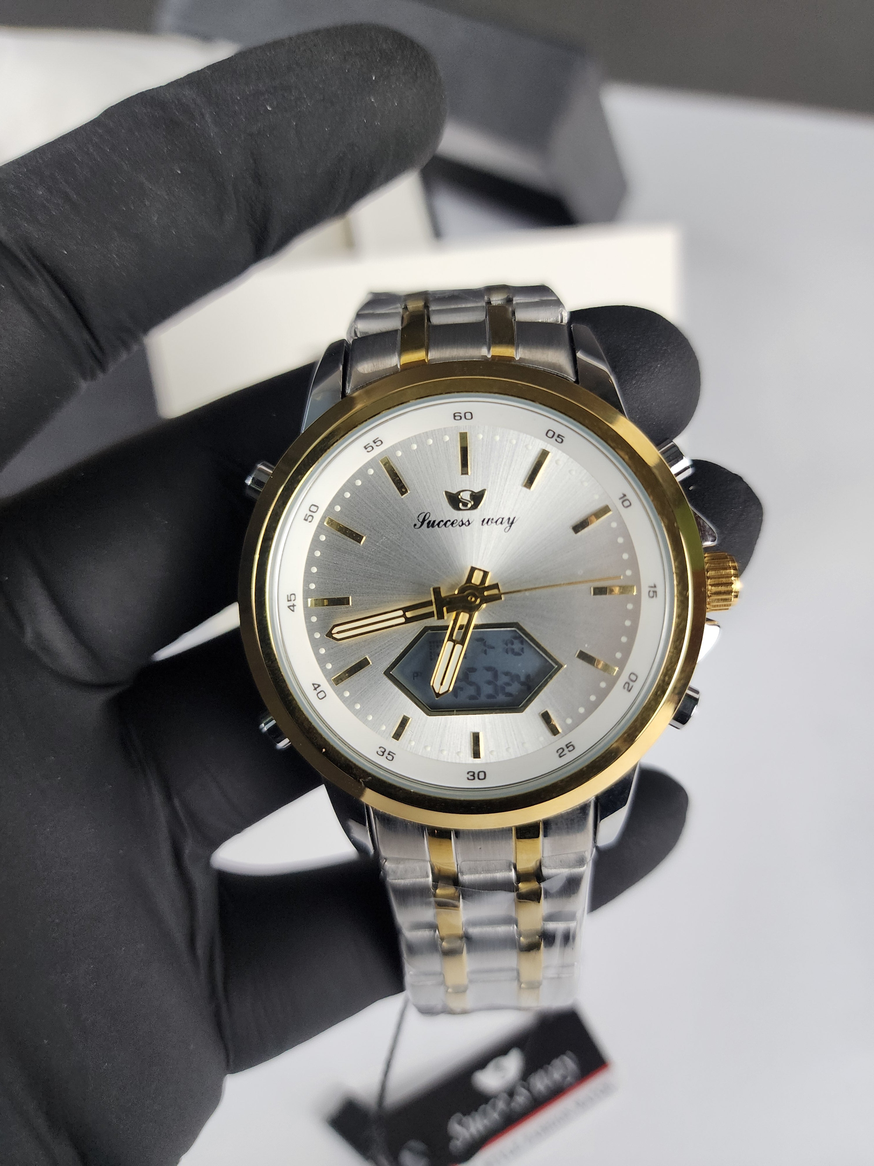 Successway Dual Time L226 - Two Tone - Silver Dial