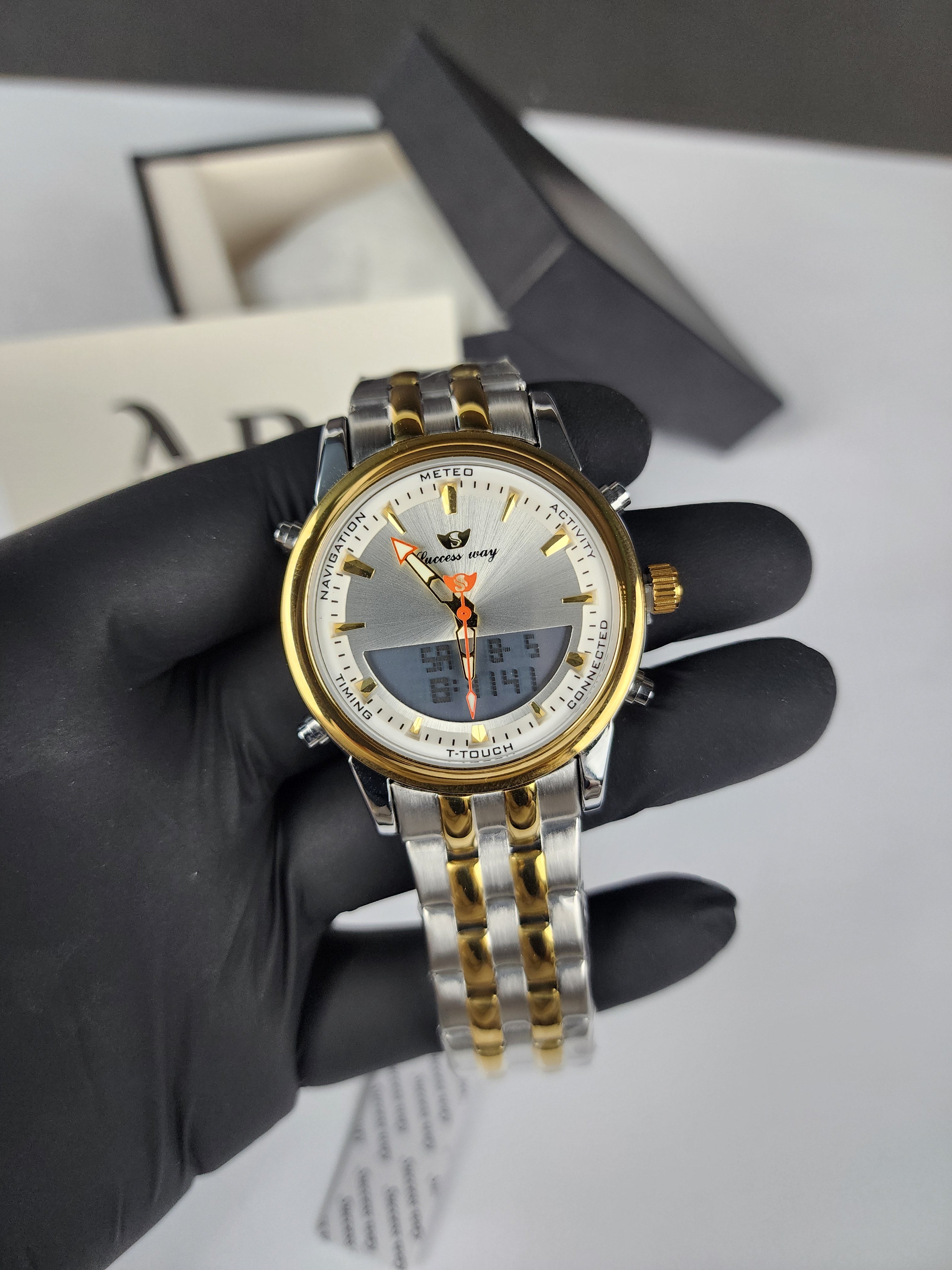 Successway Dual Time L233 - Two Tone - Silver Dial