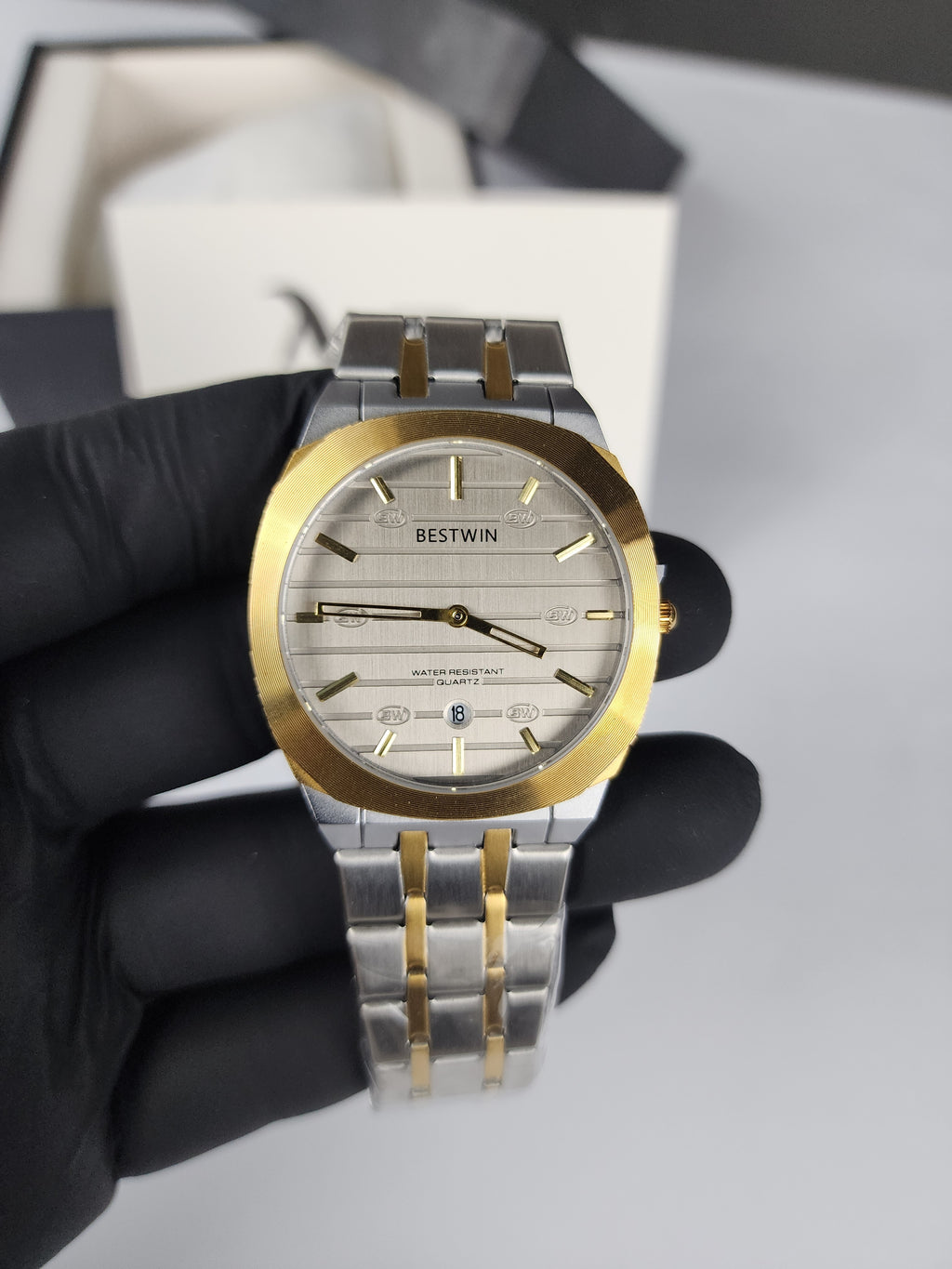 Luxury Bestwin Slim #227 - Two Tone - Silver Dial