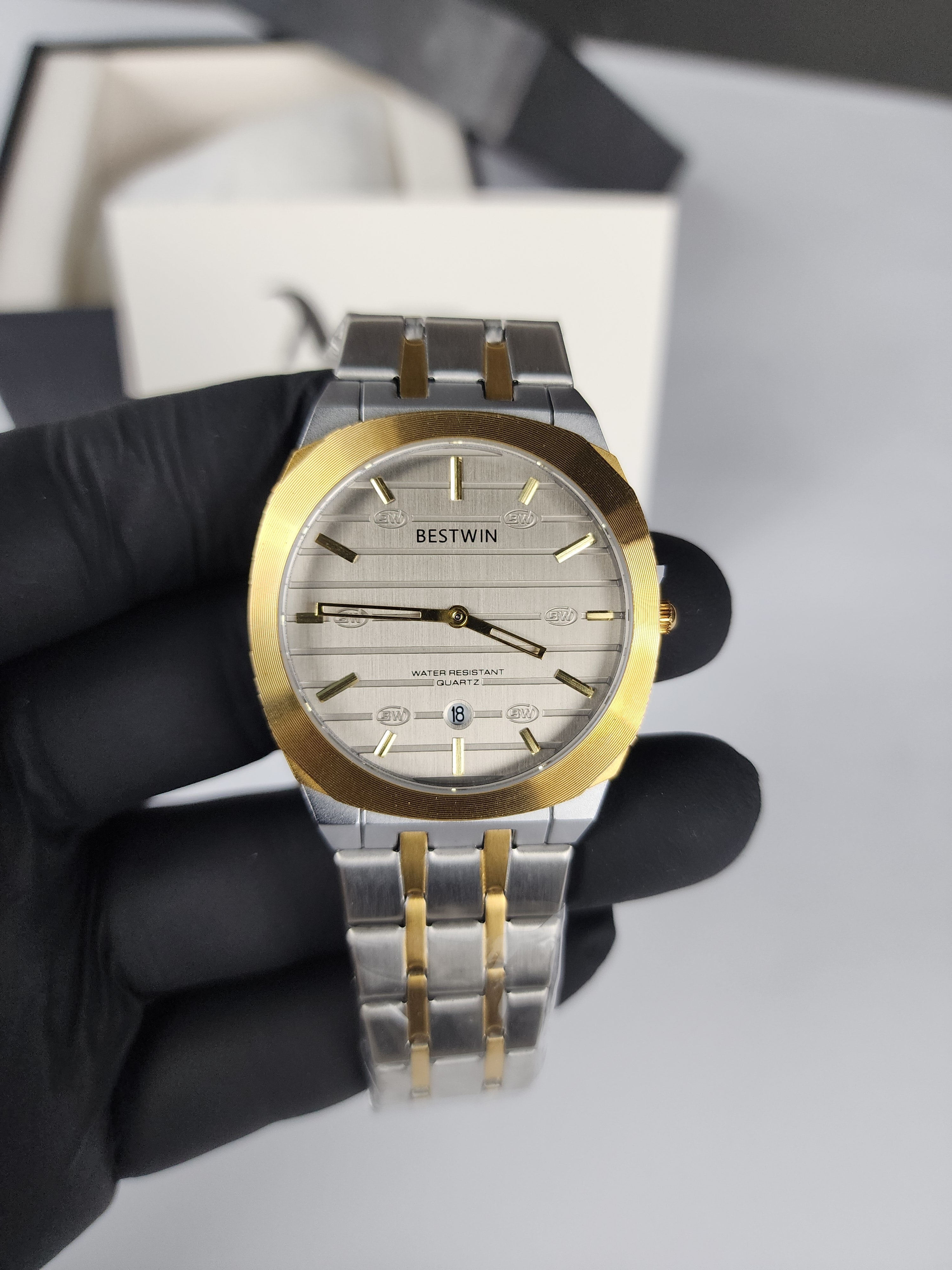 Luxury Bestwin Slim #227 - Two Tone - Silver Dial