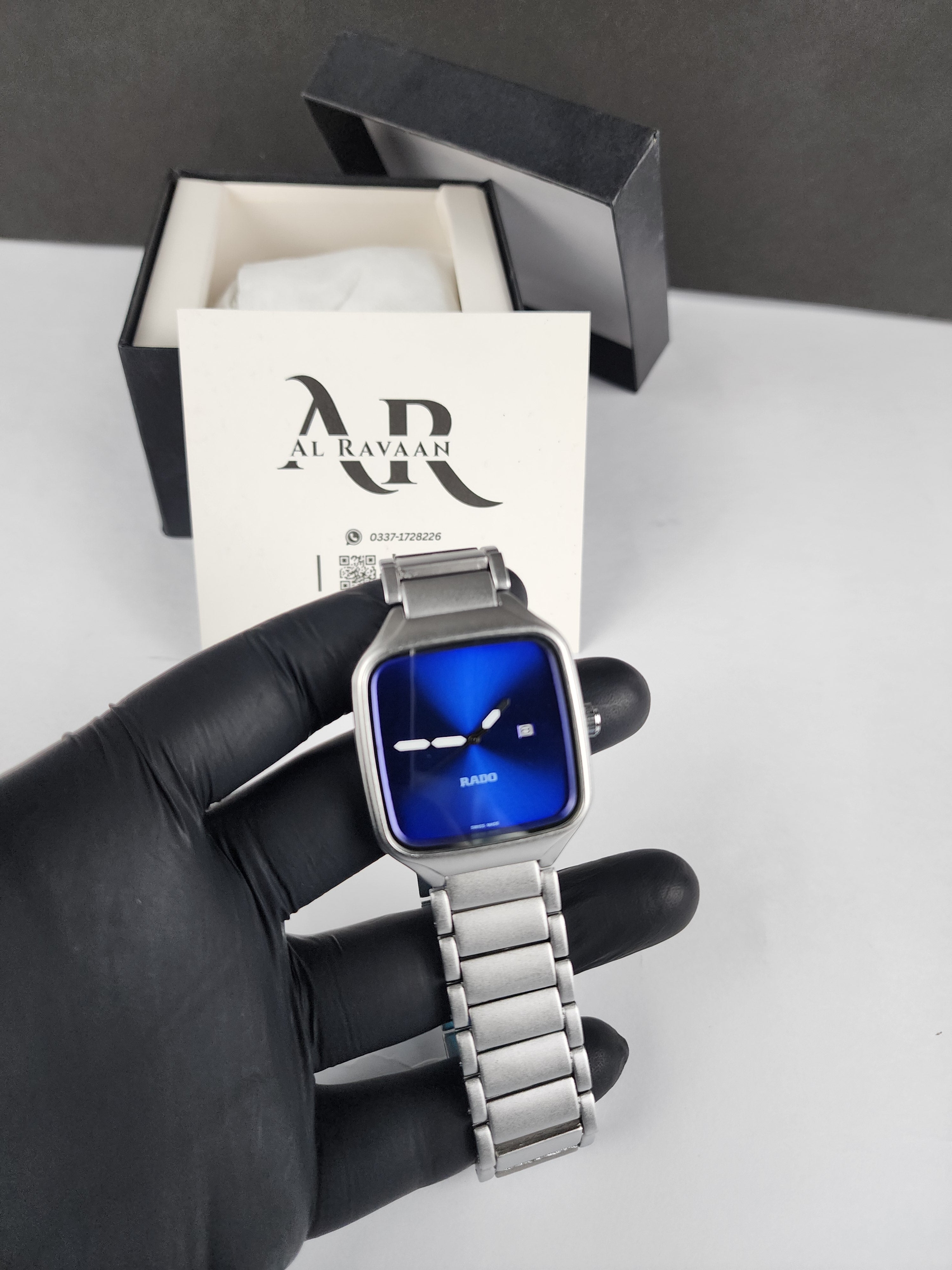 Rado Minimalist True Square Watch - Silver - Blue Dial