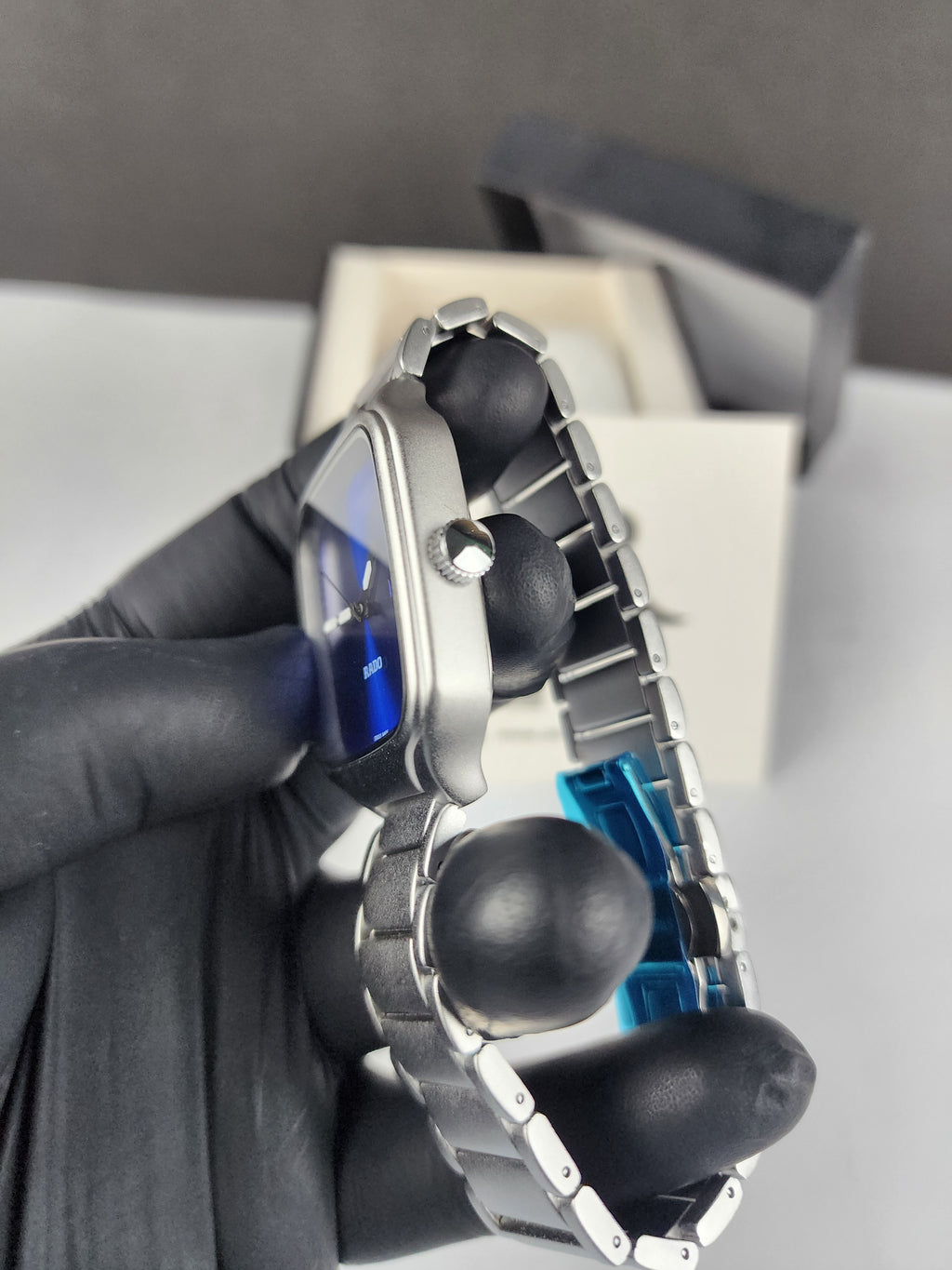 Rado Minimalist True Square Watch - Silver - Blue Dial