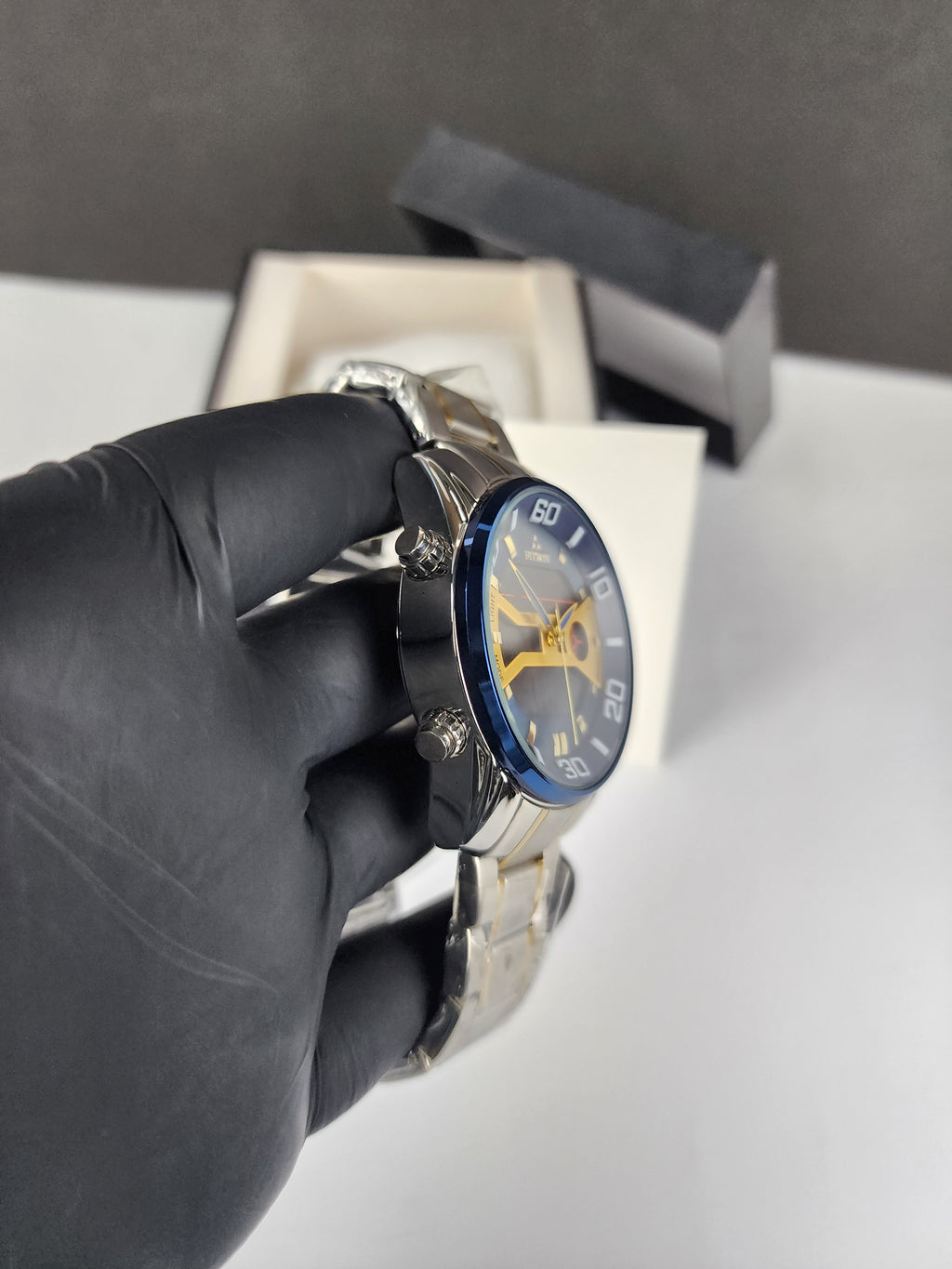 Fitron Luxury Analog Digital Series - Two Tone - Blue Gold Dial