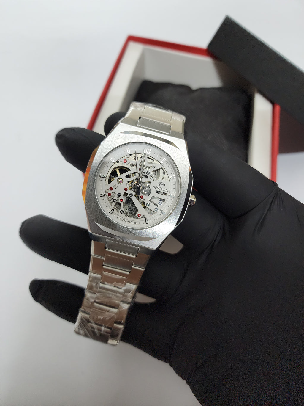 Bestwin Orginal - Automatic Movement Skeleton Dial - Silver