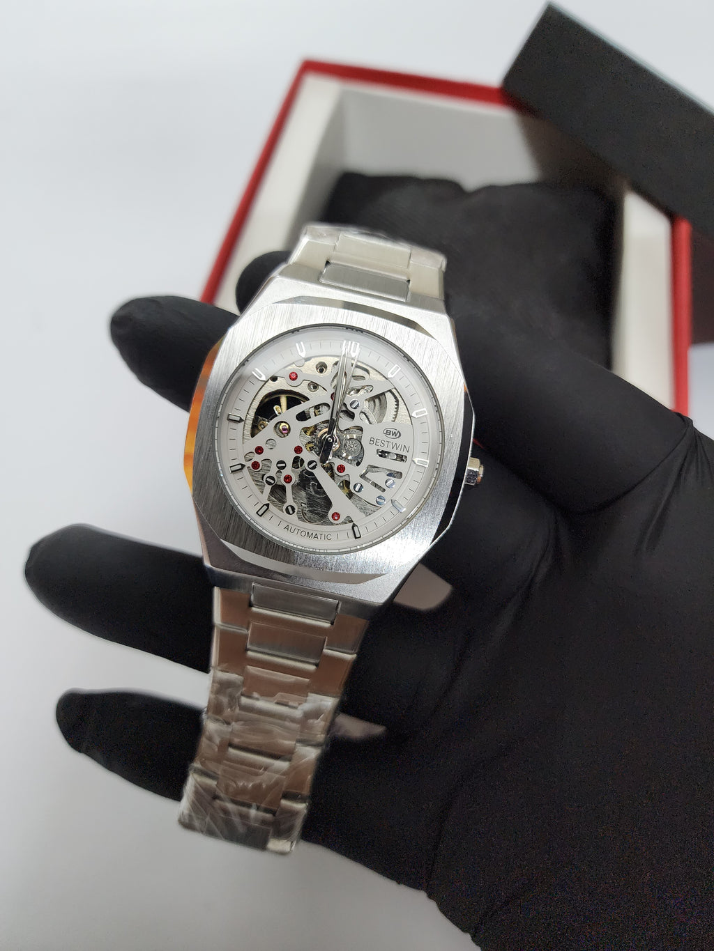 Bestwin Orginal - Automatic Movement Skeleton Dial - Silver