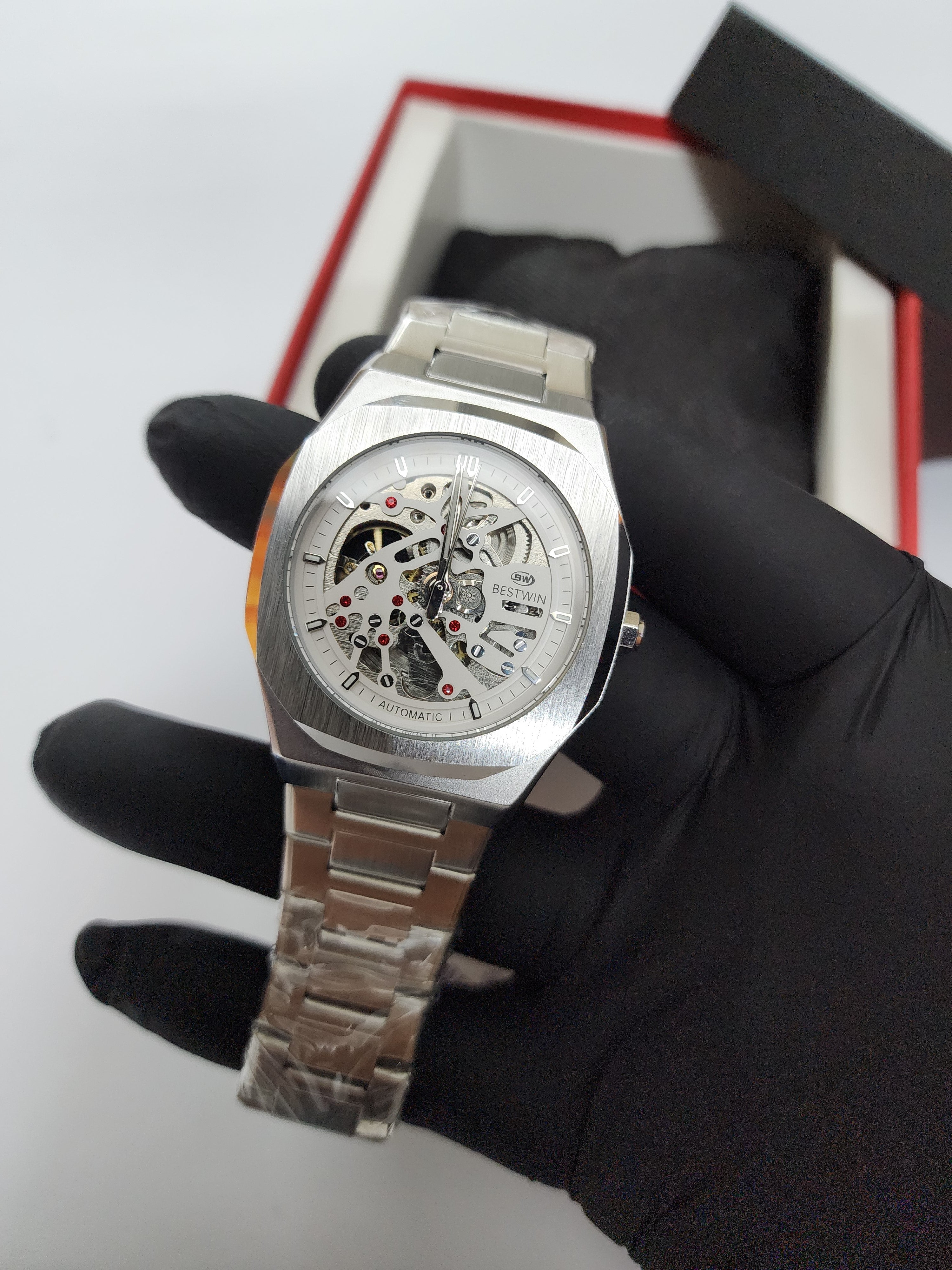 Bestwin Orginal - Automatic Movement Skeleton Dial - Silver