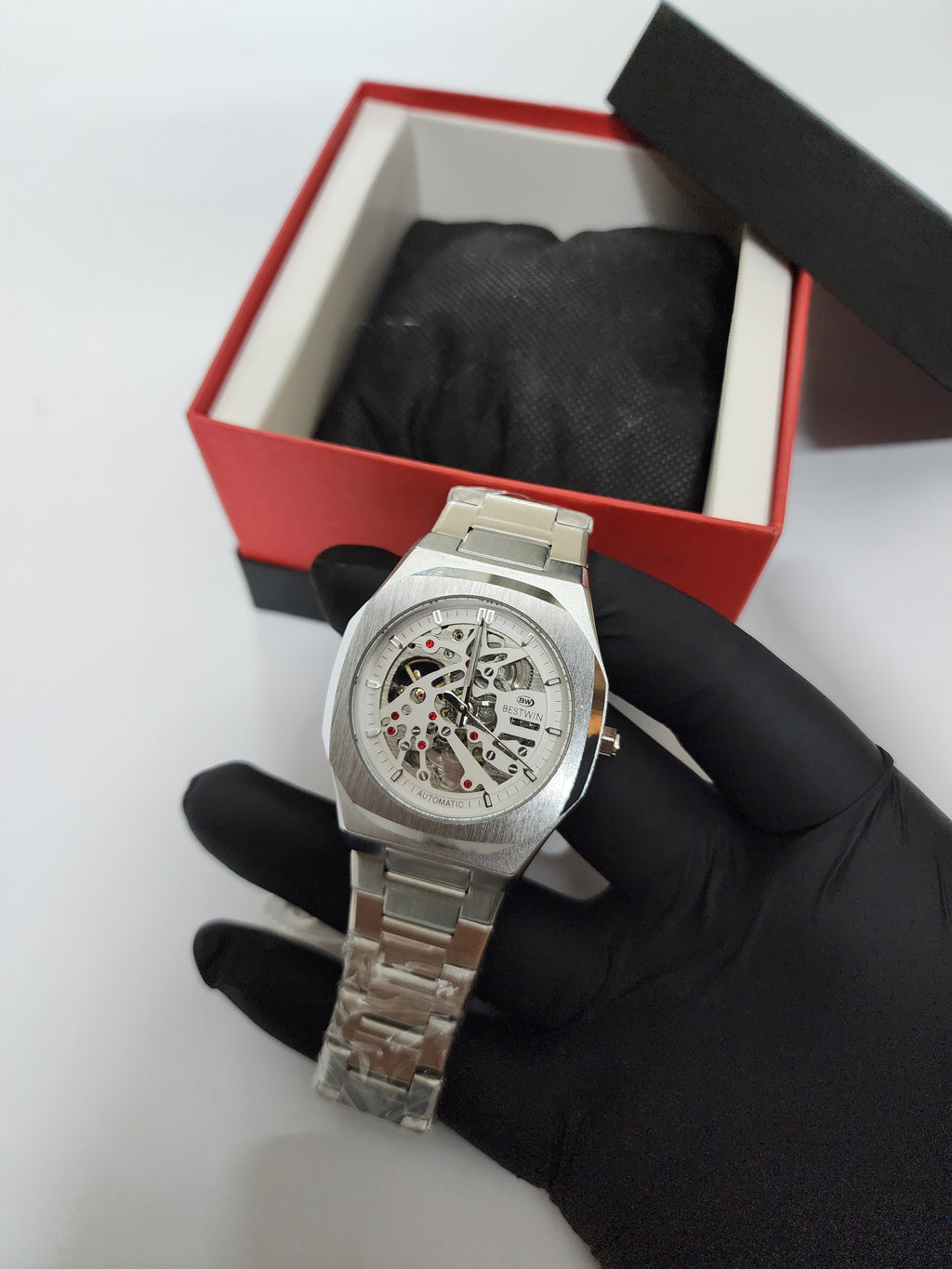 Bestwin Orginal - Automatic Movement Skeleton Dial - Silver