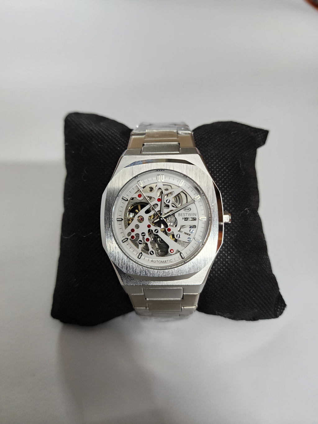 Bestwin Orginal - Automatic Movement Skeleton Dial - Silver