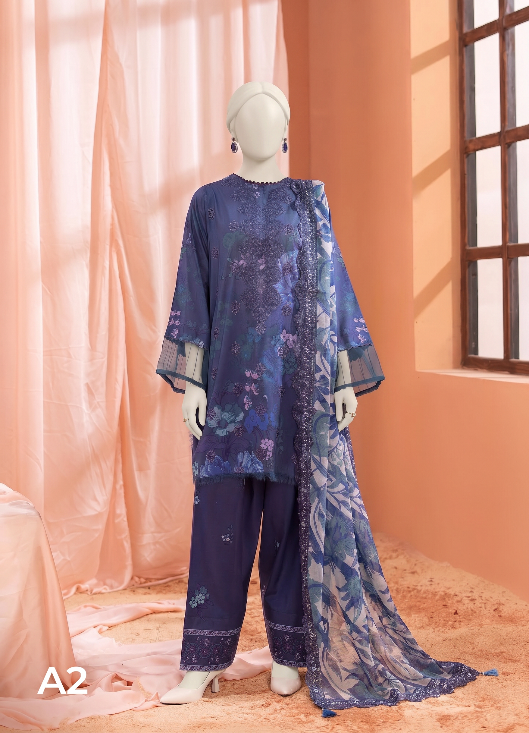 Al Ravaan - Mishaal By Gul Jee Embroidered Lawn - A2
