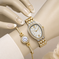 Combo Deal - MH Serpentine Elegant Watch & Bracelet Gift Set - Gold & Silver